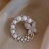 Delicate Small Brooch Pin Gift Faux Pearls Rhinestones Butterflies Brooch Costume Accessories