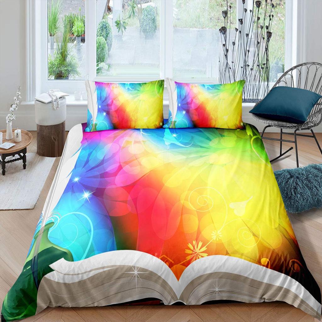 Подарочный комплект пододеяльников для любителей книг, комплект постельного белья для читателей и любителей литературы, винтажный чехол для книжной полки библиотекаря