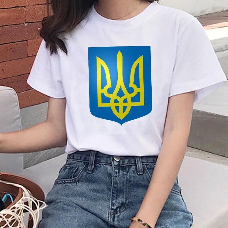 Ukraine Ladies T Shirt Summer Premium Short Sleeve T Shirt Flag Classic Ukraine Gift T Shirt Girls Harajuku Love T Shirt Tops Unisex