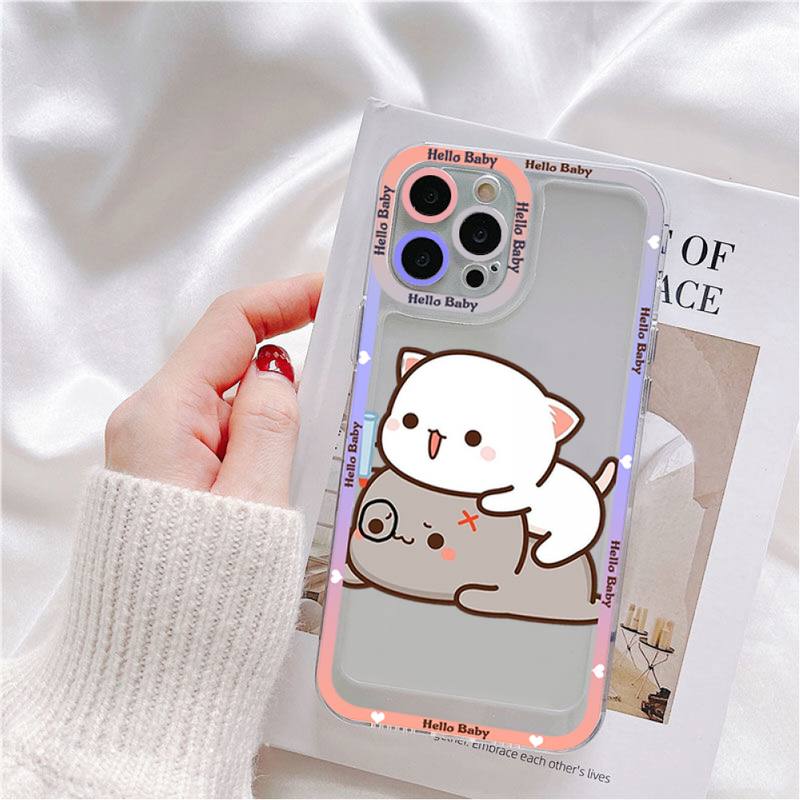 Чехол для телефона Mochi Peach Cat для iPhone 11 12 13 Mini Pro Max 14 Pro Max Чехол-оболочка