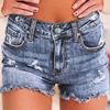 Новые продукты на весну и лето 2024 г.: Европейские и американские рваные джинсовые шорты с кисточками, женские уличные шорты