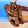Модные летние кожаные ретро-полые подошвы из говяжьих сухожилий для отдыха на пляже мужские сандалии дизайнерские новые повседневные мягкие домашние тапочки для мужчин