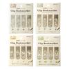 Midori Bookmark Clip Weather Pattern A - Stainless Steel Etched Thin Clip Bookmarks Set of 4, Sun Rain Cloud Snow Icons, Doubles as Stencil - 43405006
