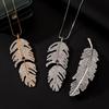 Cross-Border Fashion: Women's Hip-Hop Punk Feather Leaf Pendant Necklace