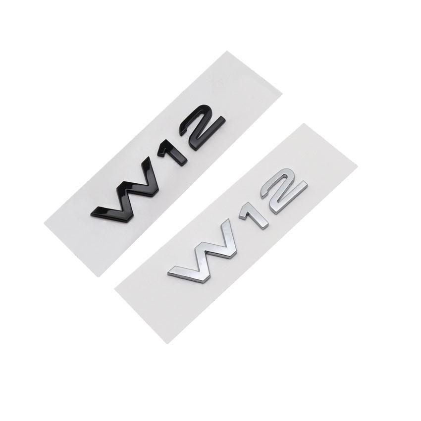 V6T V8T W12 V10 Logo Car Trunk Emblem Badge Sticker ABS Car Refurbishment Decoration Black Knight Style Modification Suitable