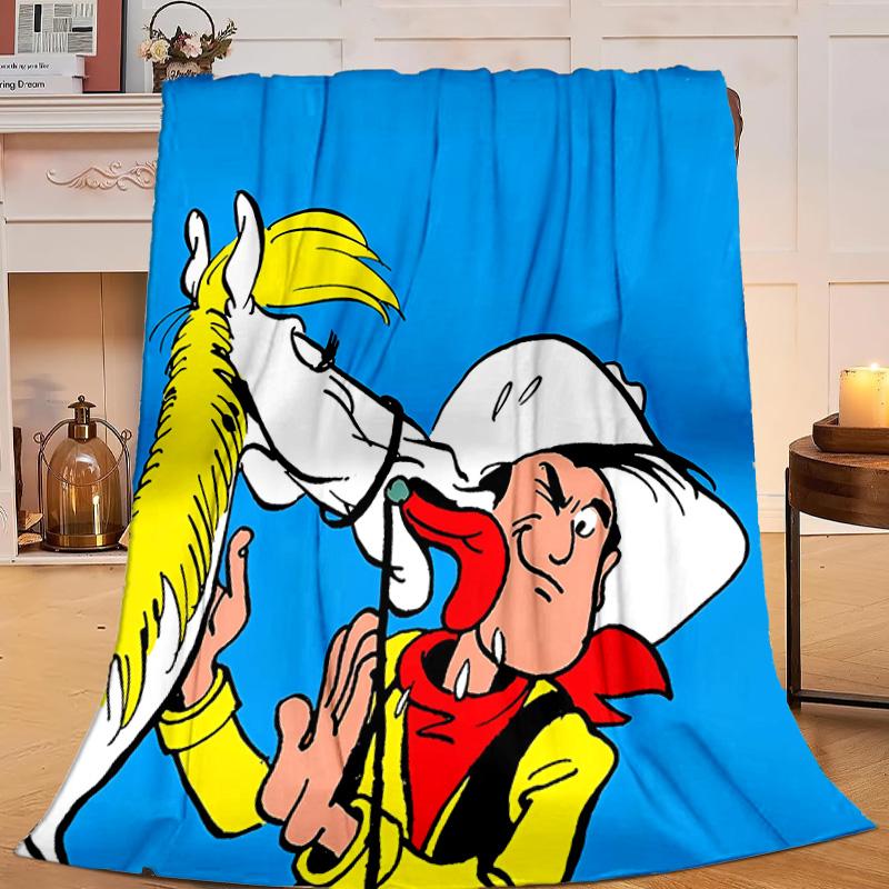 Cowboy Horseback Luke Blanket Flannel Throw for Sofa, Travel, Camping, Livingroom, Office, Chair and Bed Soft and Warm Holiday gifts