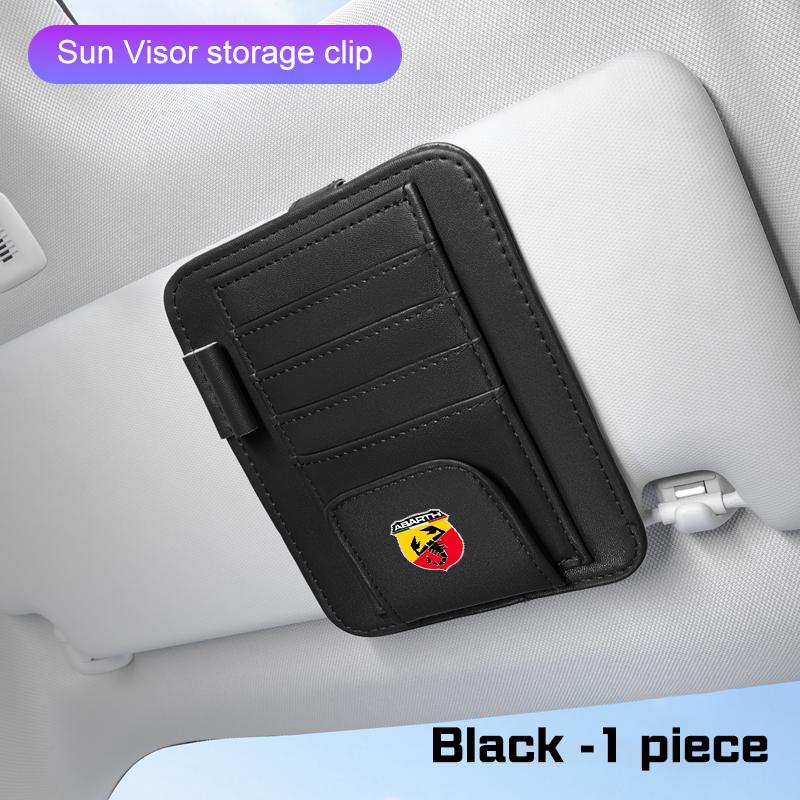 Для Abarth 595 695 Abarth 500 124 500C Punto Кожаный Автомобильный Солнцезащитный Козырек Клипса для Очков Многокарманный Органайзер Держатель для Солнцезащитных Очков Хранение