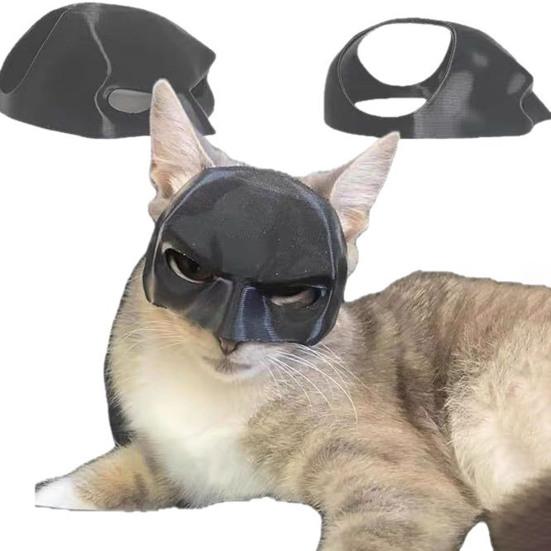 Кошачья маска летучей мыши, маска летучей мыши на пол-лица, маска героя-летучей мыши для косплея, маска кошки-супергероя с отверстиями для ушей для костюмированных вечеринок на Хэллоуин, реквизит для фотосессии с домашним животным