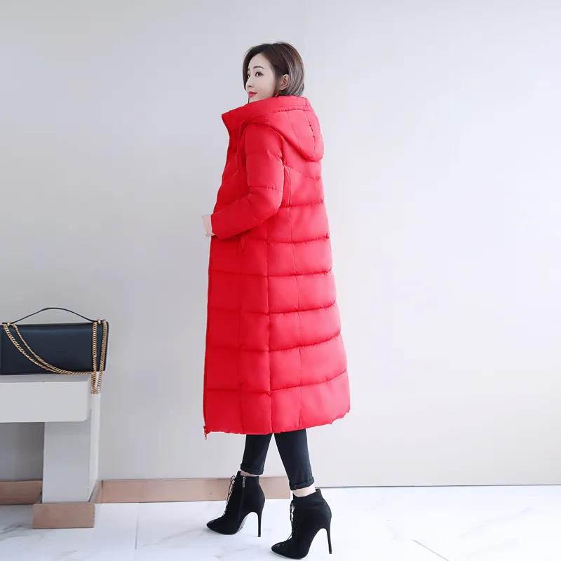 Women's Down Cotton Jacket Winter Long Section Over The Knee Thick Slim Slimming Coat Women