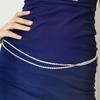 Women Waist Chain Adjustable Extension Chain Fine Workmanship Double Layer Rhinestones Belly Chain Body Accessories