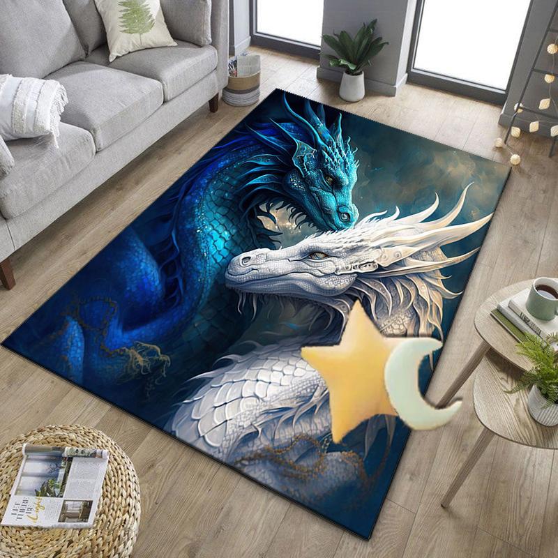 Fiery Dragon Artwork Office Rug Chair Mat, Entryway Carpet, Suitable for Front Door, Bedroom, Living Room, Desk, Holiday Gift