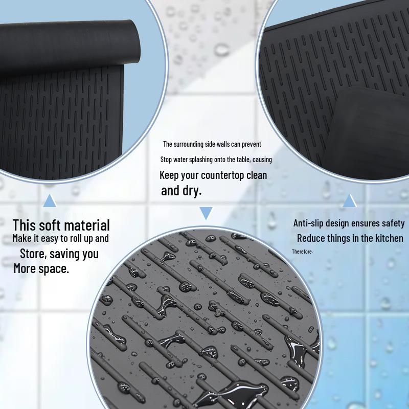 Silicone Non-slip Heat-Resistant Stove Mat - Draining & Anti-scald Placemat for Kitchen and Dining Table.