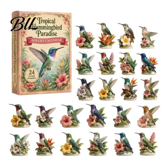 Christmas Advent Calendar 2026 Hummingbird Calendar, 24-Day Acrylic Ornament Set with Bird Figure for Girls Boys Countdown, Tree Hanging Decor,