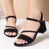 New Women Sandals Chunky Heels Slides Slippers Summer Girl Elegant Shoes Woman Plus Size 42 Female Fashion High Heeled Sandals