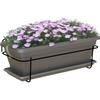 ARTEVASI VENEZIA 50cm Anthracite Balcony Planter Kit - With Water Reservoir - Grey - 10L - 18x30x51 Cm