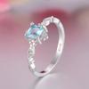 Hot Sales Source European and American Ring Ring Women Diamond Blue Crystal Square Ring
