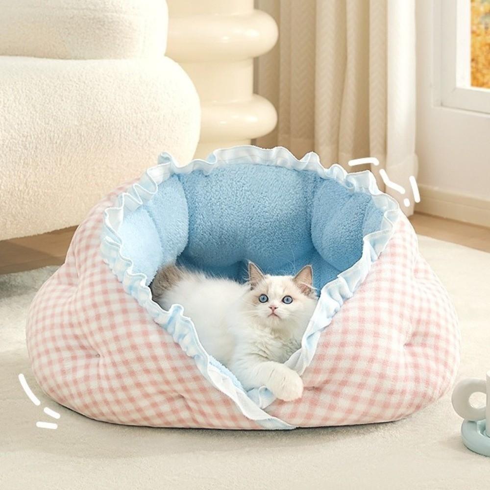 Semi-surrounded Warm Pet Bed Soft Cat Sleeping Mattress Creative Pet Cave Four Seasons