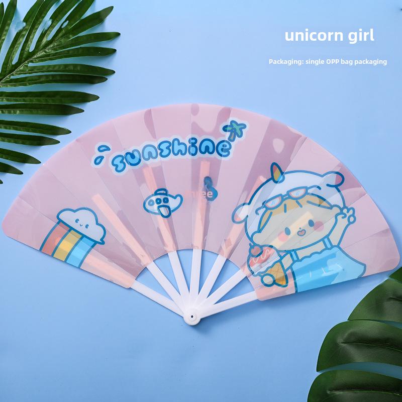 Portable Cute Cartoon Folding Fan - Handheld and Compact for Summer