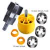 PVC Pipe Threader Kit 4-Point 6-Point Plastic Pipe Thread Making Tool Thread Opener Electric Drill Bits Faucet Wire Extractor