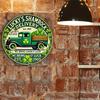 Деревянная винтажная деревянная табличка Lucky'S Shamrock Delivery - высококачественная круглая табличка в виде венка, подходит для двери, стены, дома, комнаты, фермы, улицы, магазина