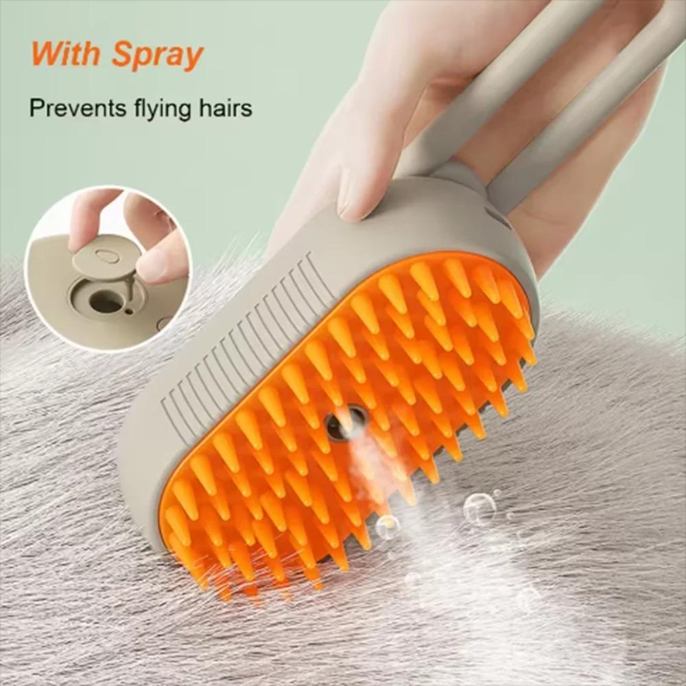 Folding Rotatable Cat Spray Massage Brush One Button Steam Pet Grooming Floating Hair Removal Bath Comb for Cats