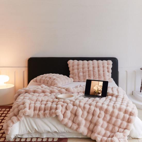 Роскошное бархатное одеяло, ультрамягкое микроволокно, мех кролика, двухстороннее плюшевое, комфортное, чистого цвета, супер теплое, для дивана, кровати, офиса, сна, зимнее одеяло