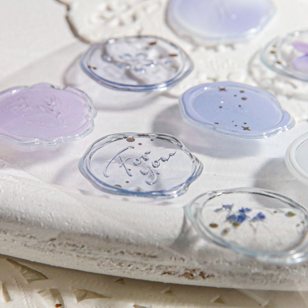 15Pcs/set Flower Envelope Sealing Sticker Envelope Decoration Drop Glue Stamp Tags  Diary
