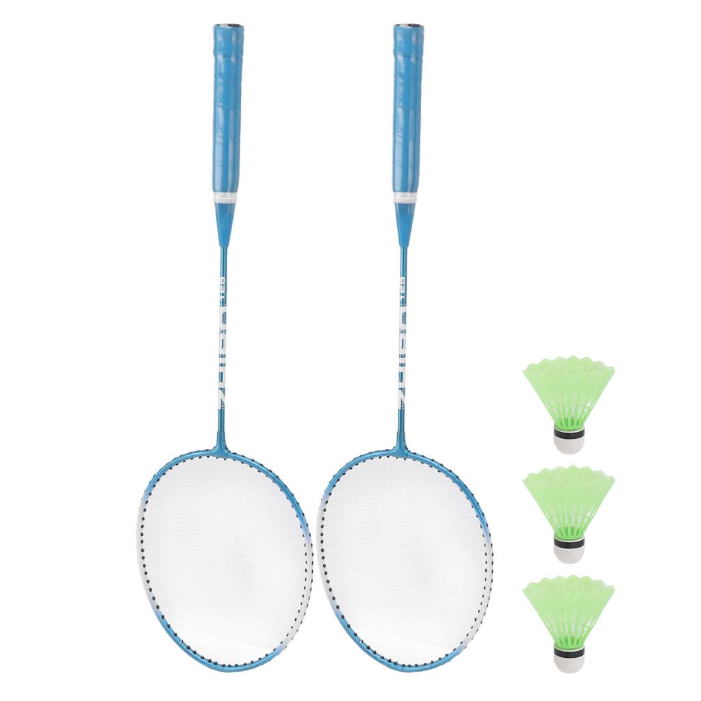 Ракетка для бадминтона для 2 игроков, суперлегкая, с меньшим сопротивлением воздуха, прочная, средняя, для стержней, синяя, для бадминтона