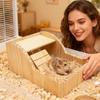 Hamster Bath Tub Wooden With Ladder Hamster Bathtub Box For Enrichment Pet-Care Comfort Home Cage Lifestyle Wellness Hygiene
