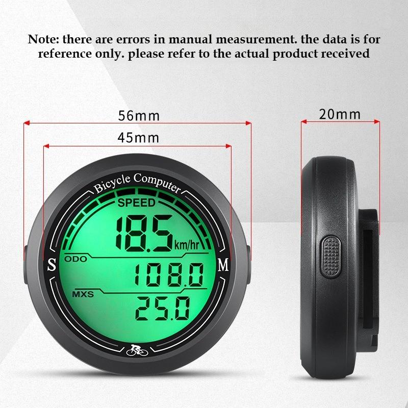 Wired Bike Speedometer IP67 Waterproof Round Shaped Bike Computer Large LCD Dispaly Backlight Screen Cycle Odometer2