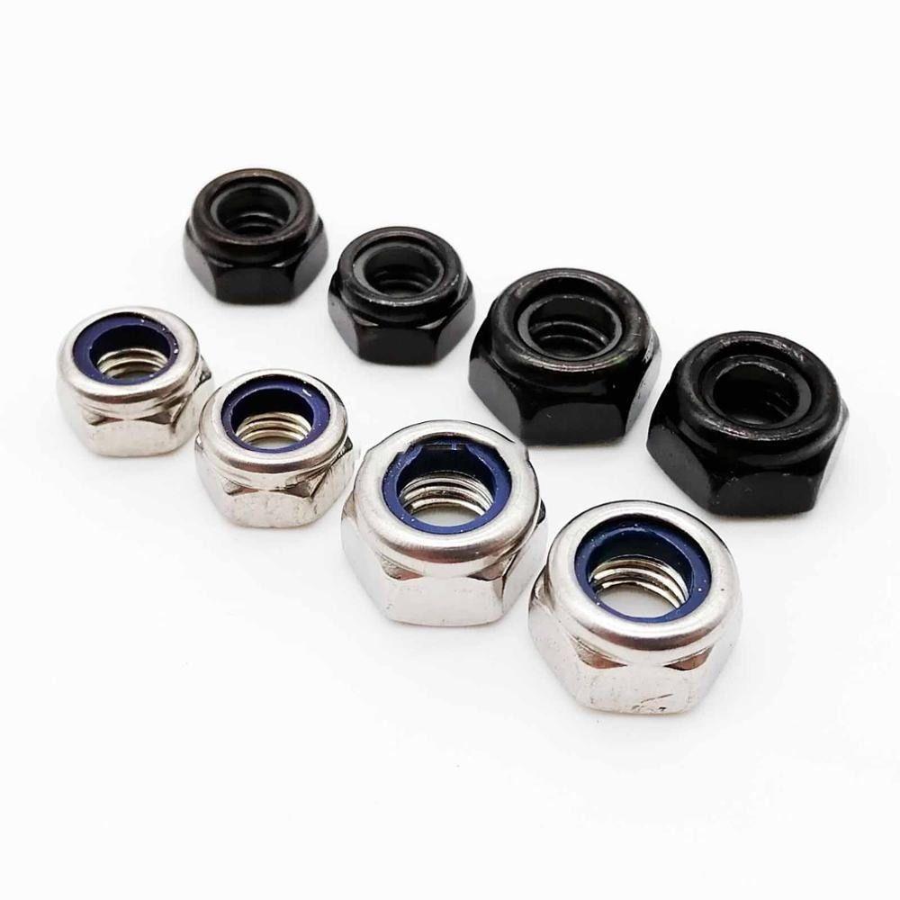 10pcs Hex Nylon Locknut 304 Stainless Steel Insert Lock Nut Durable Self-locking Nut Fastener