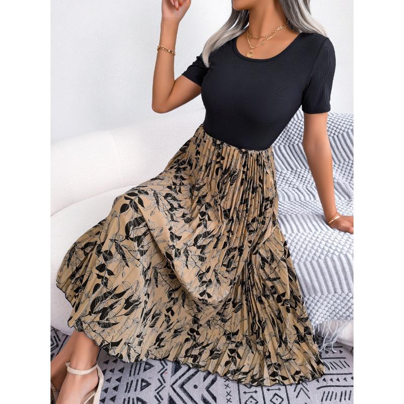 Повседневное плиссированное платье миди в стиле Ins с высокой талией и женской одеждой