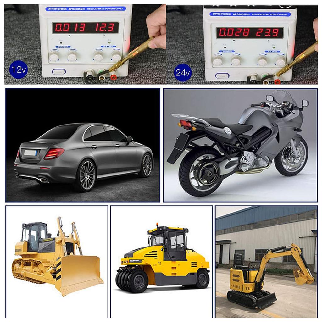 Сверхмощный автомобильный тестер цепи 6-24 В контрольная лампа с зажимом типа «крокодил» тестер напряжения цепи для автомобилей, мотоциклов