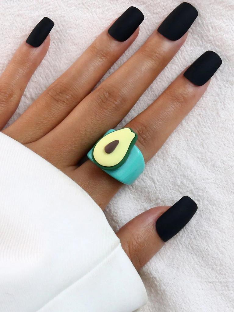 Кольцо с фруктами из мультфильма, женское модное корейское кольцо с милыми животными из смолы, набор акриловых колец, подарок на Рождество, день рождения, ювелирные изделия для девочек