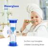 2/3 Minute Creative Hourglass Sandglass Sand Clock With Suction Cup Colorful Hourglasses Plastic for Tooth Brushing Timer Child