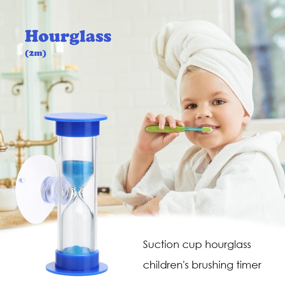 2/3 Minute Creative Hourglass Sandglass Sand Clock With Suction Cup Colorful Hourglasses Plastic for Tooth Brushing Timer Child