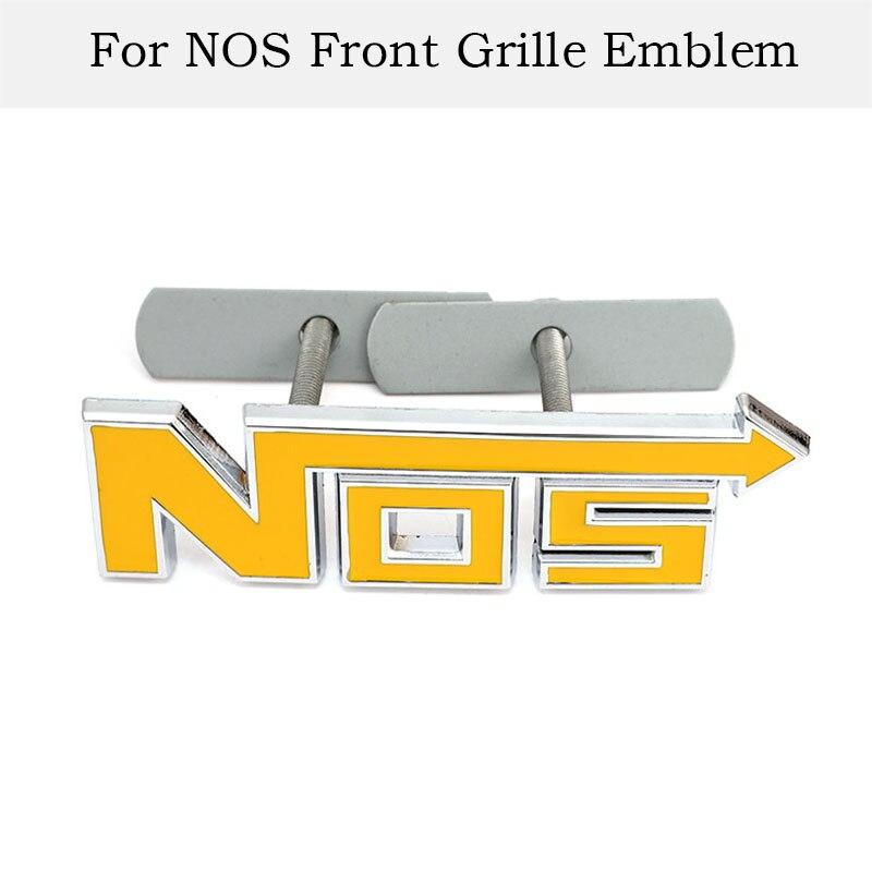 3D металлический логотип NOS, эмблема на передней решетке, значок, автомобильные наклейки, наклейки для BMW Honda Mercedes Auto Ford Focus Volkswagen Nissan Toyota