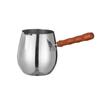 420ml Stovetop Heater With Wooden Handle For Melting Milk, Butter, Chocolate, Greek Arabic Coffee Maker, Maple Syrup And Warming Pot