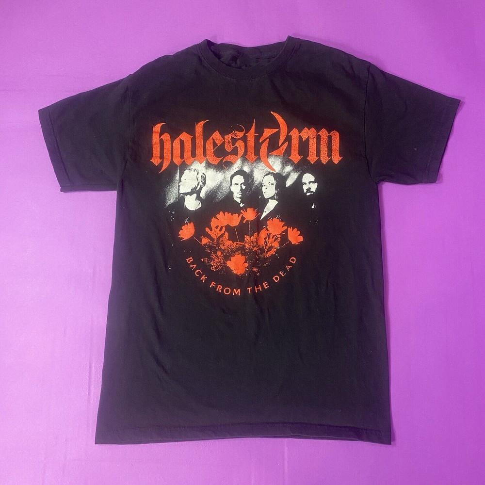 Черная футболка с членами группы Halestorm Хлопок Унисекс S-5XL JJ11 Унисекс Футболка