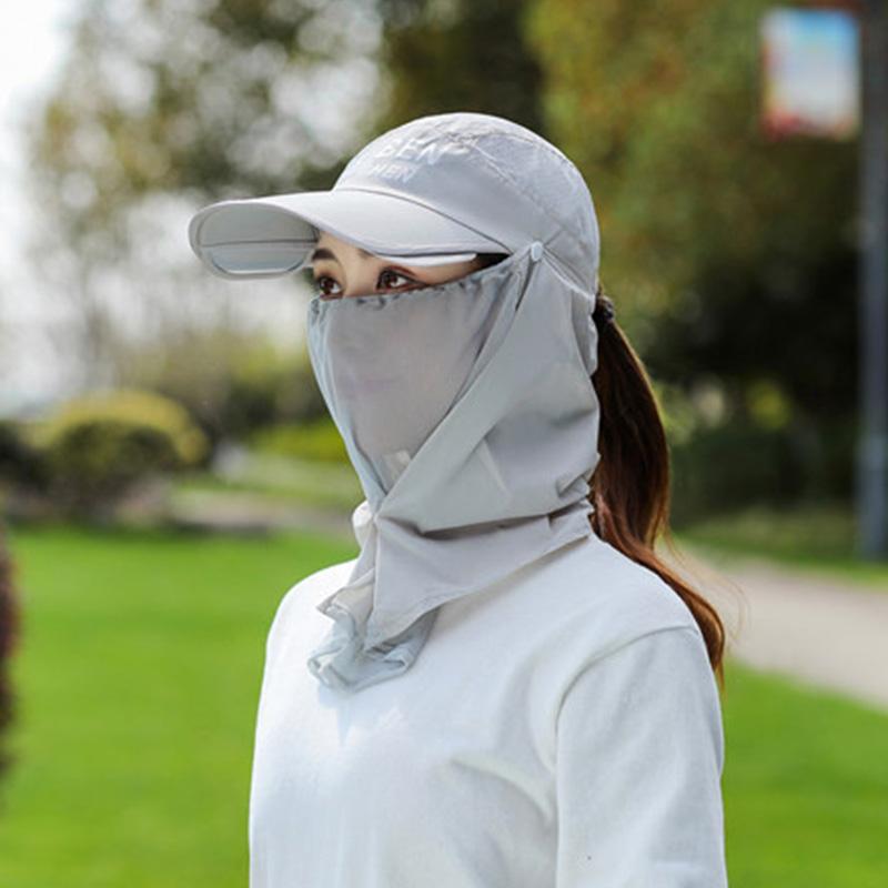 1 шт. солнцезащитная шляпа с защитой от ультрафиолета, спортивные шапки, быстросохнущая защитная маска для лица, полностью покрывающая солнцезащитную кепку для вождения, летняя мода