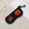 2D-Vintage Botanical Floral Print Protective Eyewear Holder, Sunglasses Case, Portable Zipper Eyeglass Organizer, Stylish Travel Eyewear Gift for Wome