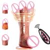 Remote Control Soft Penis Vibrator Realistic Dildo Sex Toy For Woman Telescopic Dick Toy Artificial G Spot Thrusting Sexy Toy
