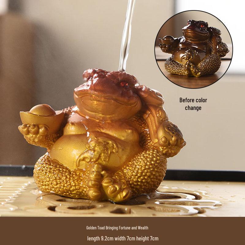 Счастливый Золотой Карп Меняющий Цвет Чайный Питомец – Высококлассное Украшение для Чайных Столиков