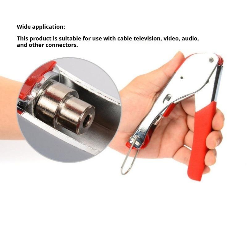 Multifunctional Coaxial Crimping Pliers, Crimping Tool for Coaxial Cable, Cold Crimp RG59 RG6 Cable TV Crimping Tool