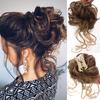 Messy Claw Clip-on Hair Chignons Synthetic Curly Hair Clip Heat Resistant Womens Hair Gray Bun Wigs