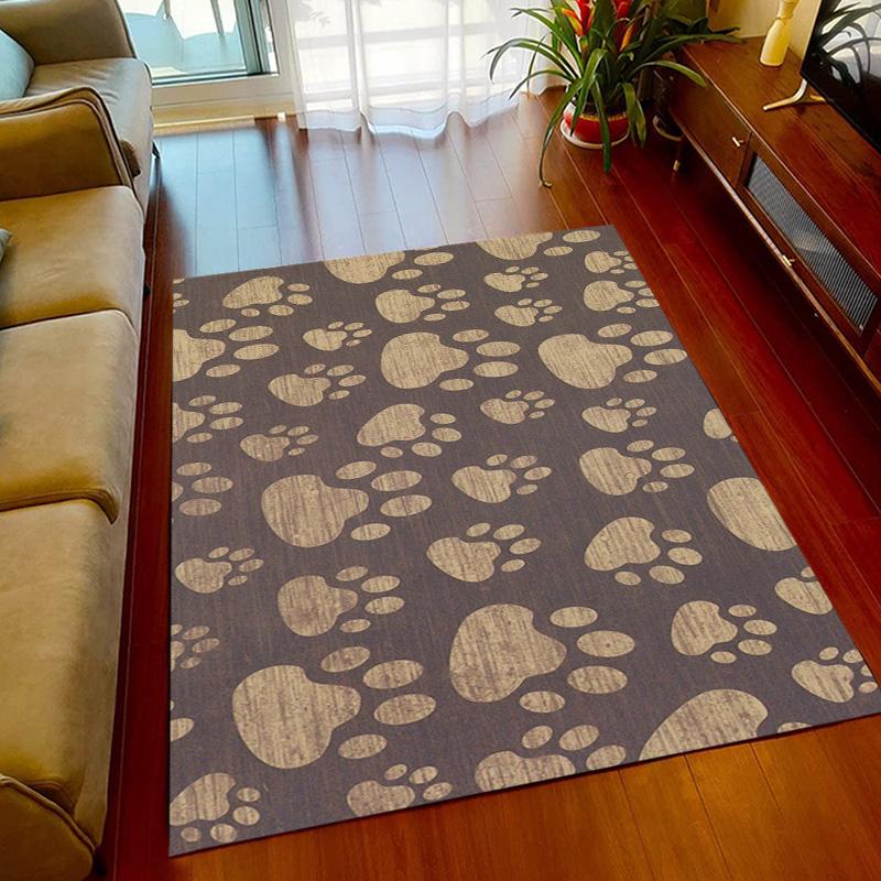 Pets Footprint Sole Series Area Rug Large,Carpet Rug for Living Room Bedroom Doormat Decoration,kids Non-slip Floor Mat Sofa