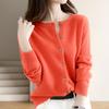 Women Sweater Fashionable Crew Neck Button Closure Cardigan Soft Comfortable Knitted Sweater for Daily Wear
