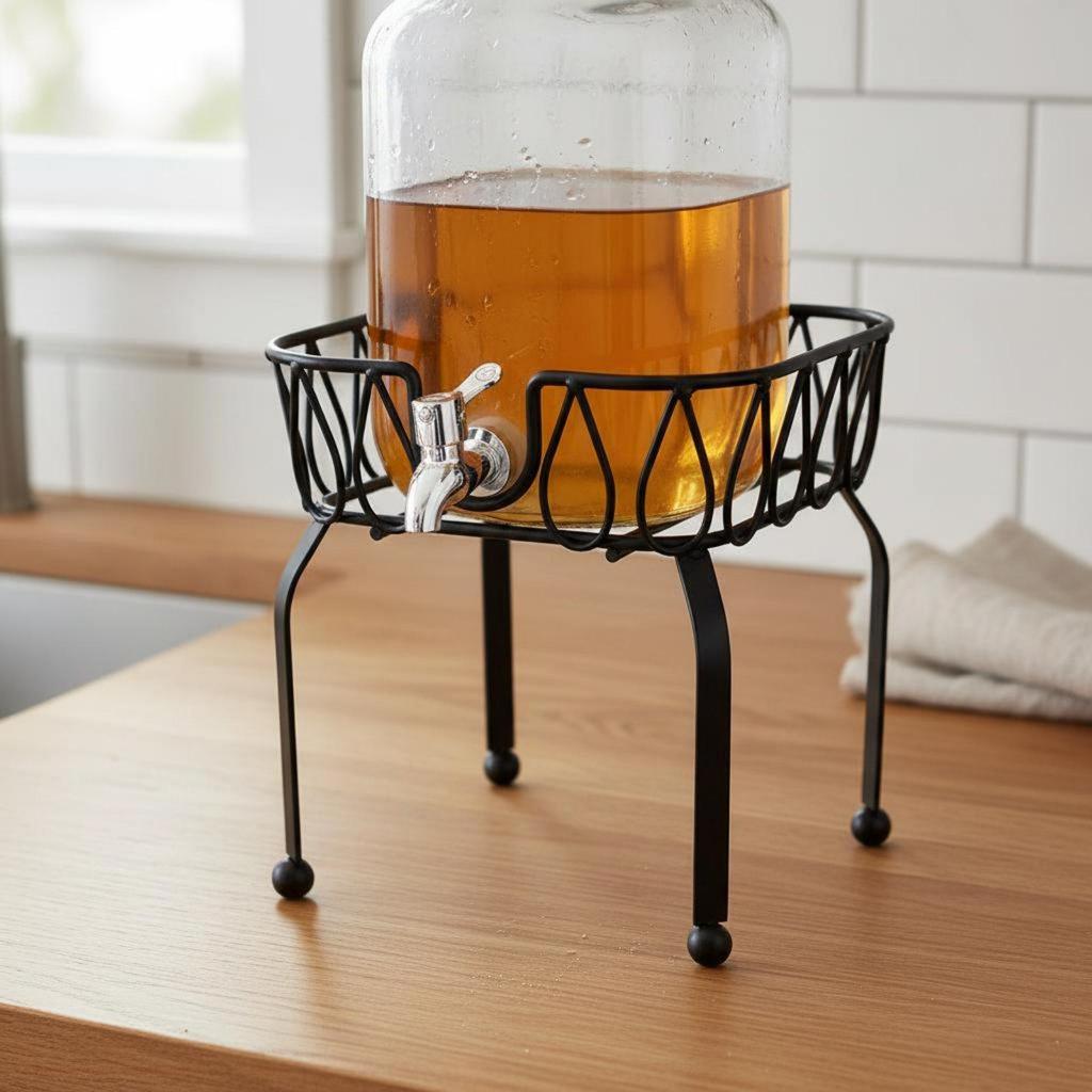 Elegant Brewing Barrel Stand Heavy Duty Drink Dispenser Support Beer Wine Jar
