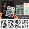 5Pcs Butterfly Flower Leaf PET Hollow Stencils PET Nature Series Scrapbooking Journal Painting Template Children DIY Notebook