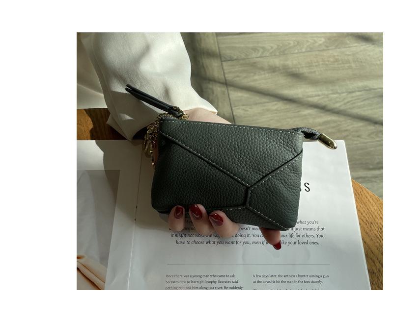 Cowhide Women's Zipper Coin Pouch - Multifunctional Small Purse & Key Holder